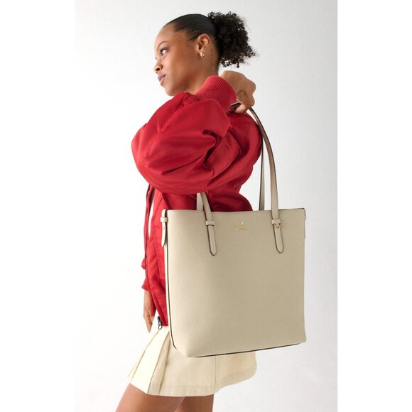 New Kate Spade Juliette Pebble Leather Medium Tote Light Sand - Picture 2 of 4